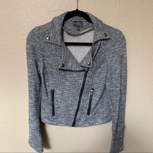Gray French Terry Moto Jacket- Small